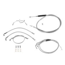 Fat Bob 12"-14" Handlebar Brake Clutch Throttle Cable For 09-17 Harley Non-ABS