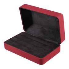 Multiple Ring Box Jewelry Display Stand Ring Organizer Case PU Leather
