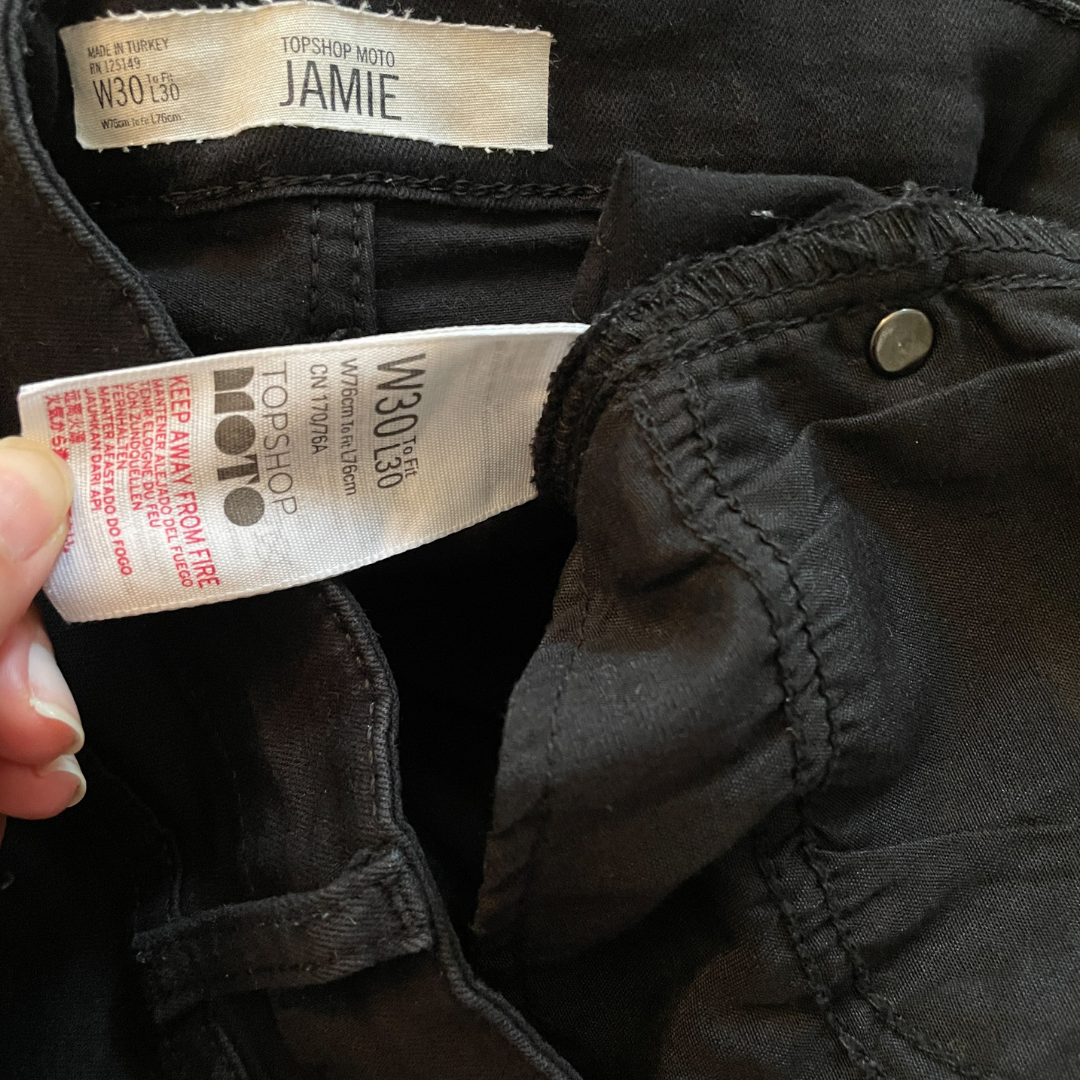 Jean Noir Déchiré Topshop - Taille W30 L30 - Occasion Très Bon état