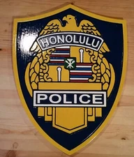 Police Honolulu  3D routed wood patch plaque sign Custom