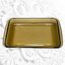Pyrex Amber Brown 232-N UK Utility Glass Bakeware  11"x7" or  28x18cm 2qt Dish