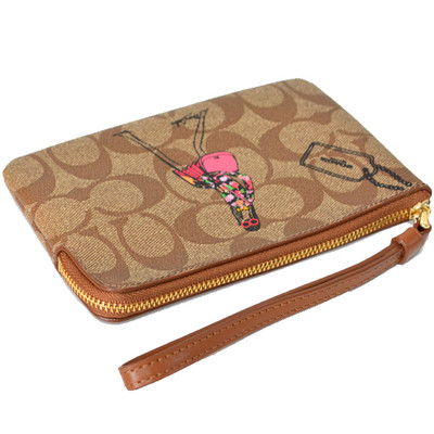 NWT Coach Bonnie Cashin Signature Corner Zip Wristlet 57586 IMGold 