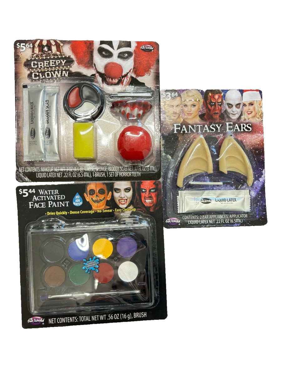 Halloween Make-up (Fantasy Ears, Creepy Clown, Water Activated