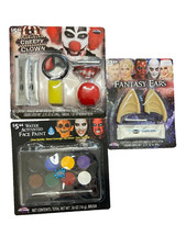 Halloween Make-up Fantasy Ears, Creepy Clown, Water Activated Paint - Lot 1