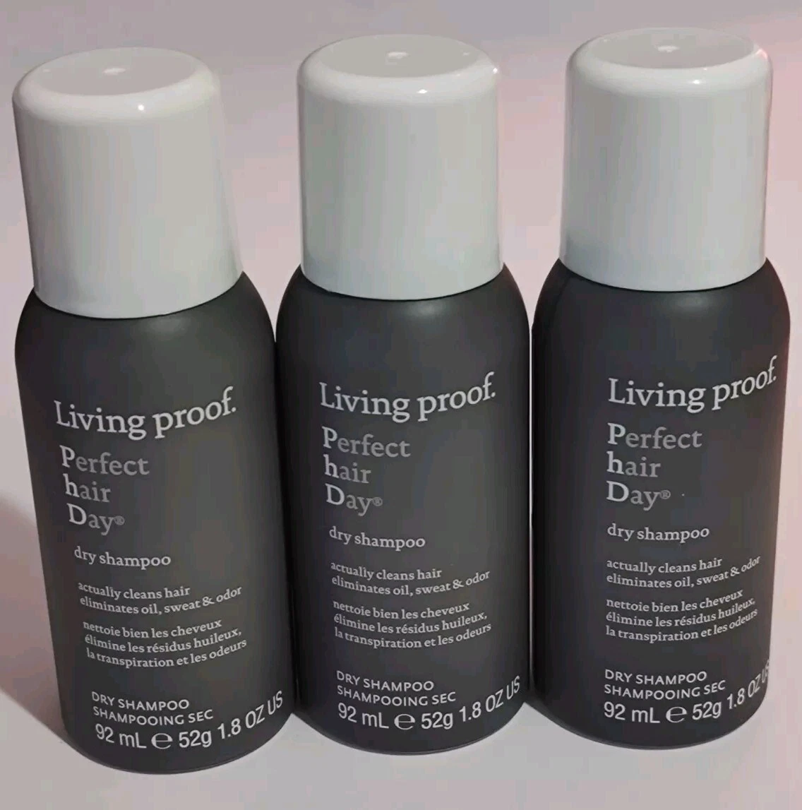 3x 92ml - NEW TRAVEL SIZE Living Proof PHD Perfect Hair Day Dry Shampoo Spray  