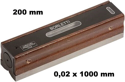 BORLETTI LPL2002 NIVEL LINEAL DE PRECISIÓN DE BURBUJA DE AIRE 200 X 0,02 MM
