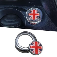Car Engine Start Button Cover Compatible with R56 R60 R58 R59 Red Union Jack