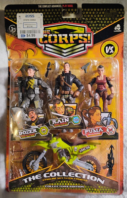 The Corps Elite Triple Threat DOZER RAIN PUMA  W/Motorbike 2016 Lanard Toys