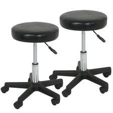 2PCS Salon Stool Hydraulic Rolling Chair Tattoo Facial Massage Adjustable Height