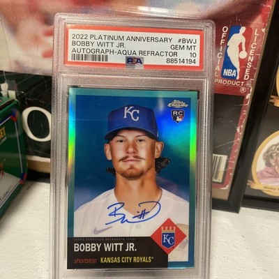 2022 Topps Platinum Anniversary Bobby Witt Jr Aqua PSA  AUTO 10 #51/150 RC!🚀