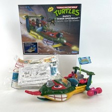 🔥Raph's Sewer Speedboat 100% Complete W/ Box TMNT 1991 Playmates Vehicle VTG🔥