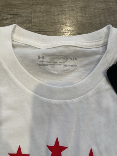 Men's Under Armour White Ombre American Freedom Flag Graphic Tee - Size L NWT - Picture 3 of 6