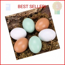 GREEN FABWOOD Wooden Fake Eggs-6Piece