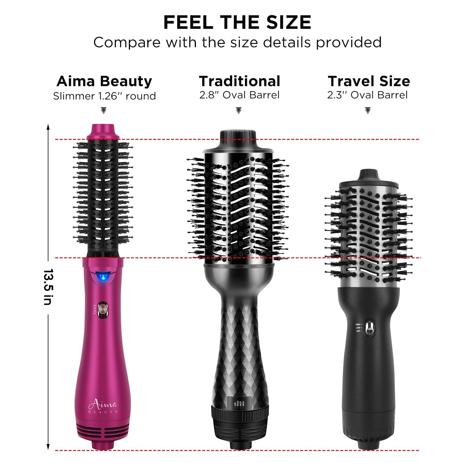 Aima Beauty One Step Hair Dryer & Volumizing Hot Air Brush, Ceramic Straighte...