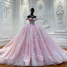 Sweet 15 16 Quinceanera Dresses for Girls Baby Pink Sparkling Party Ball Gowns