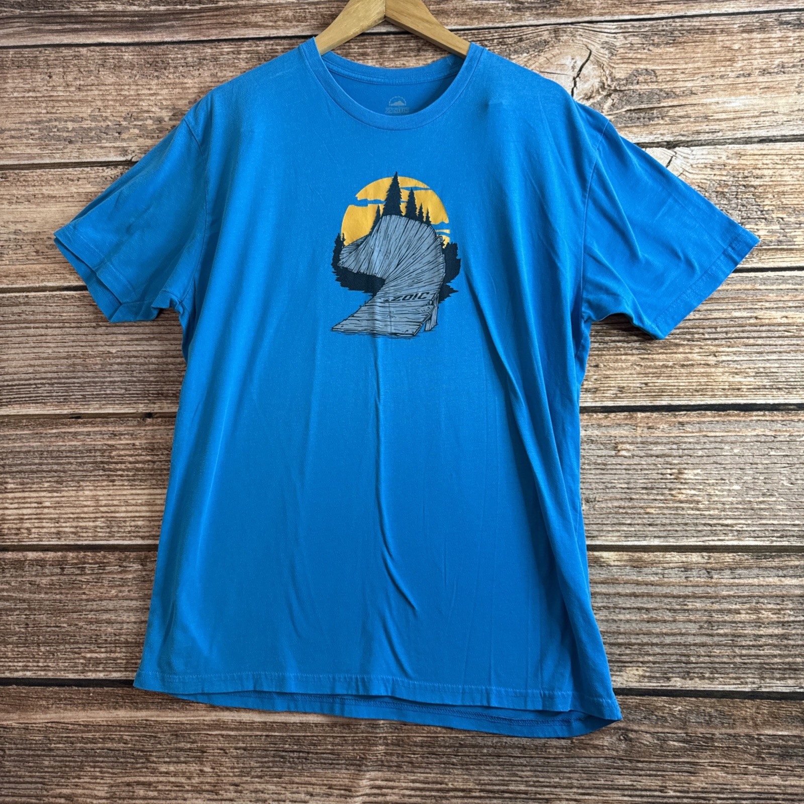 ZOIC Shirt Mens Extra Large Graphic Tee Short Sleeve Crew Neck USA Made Road