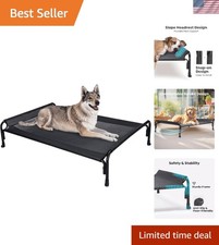Outdoor Elevated Dog Bed for Large Dogs - Sturdy, Lightweight  Travel-Friendly