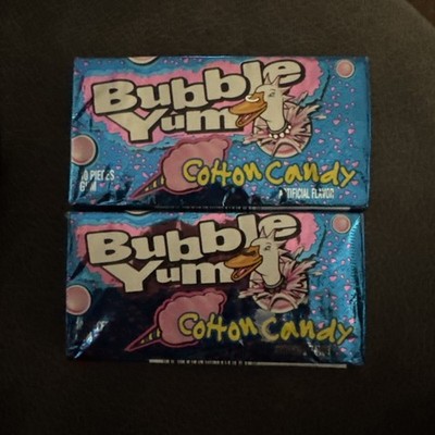 Bubble Yum Cotton Candy Bubble Gum 2-Pack 20 Pieces Sealed Best By 09/2027