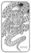 2025 Australia DRAGON RECTANGULAR 1oz .9999 $1 Silver **PROOF** Coin Back Again!