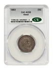 1883 25C Hawaii CACG AU50 - Hawaii - Popular Hawaiian Quarter