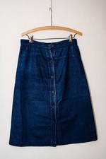 Vintage Cottage Tailor USA Union made jean denim skirt midi 10 womens lined