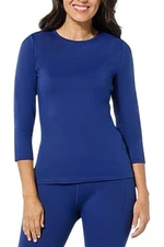 Joy Collection Women's Luxe Performance Crew Neck Top Navy