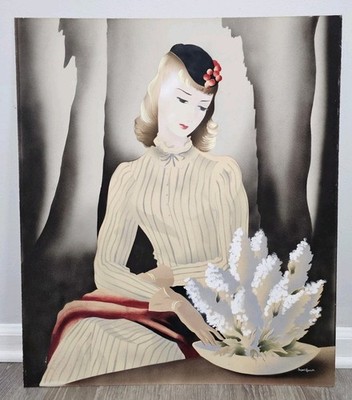 Vintage 1950s SUE GUILD Watercolor Painting MidCentury Modern Art Newman