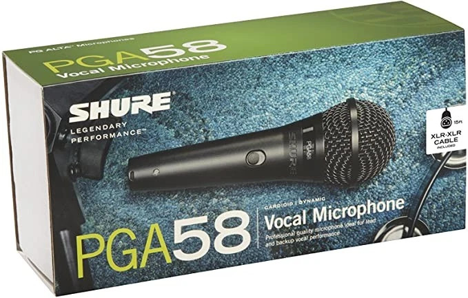 For Shure PGA58-XLR Cardioid Dynamic Vocal Microphone with 15' XLR-XLR Cable