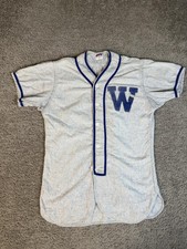 Vintage 1940s Dodge Davis Baseball Jersey Mens 38 Gray Wool Flannel True Vintage