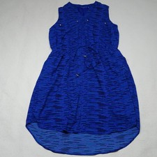 Apt. 9 Drawstring Waist Petite Size PL Shirtdress Blue Sleeveles with Pockets