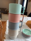 4 Vintage Tupperware Coffee Cups Pastel Colors # 1312 Stackable 8oz — photo 10