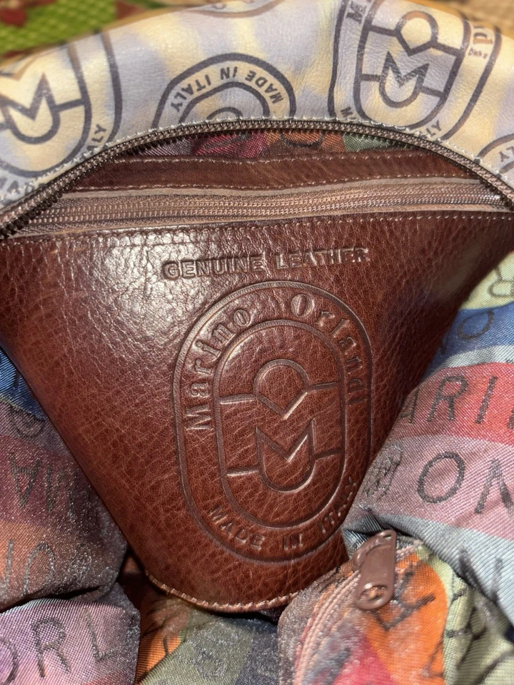 Marino Orlandi Italian Authentic Leather Monogram Shoulder Bag - Image 2 of 4