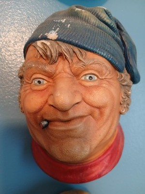 Vintage English Chalkware Bossons Head Fisherman Nautical