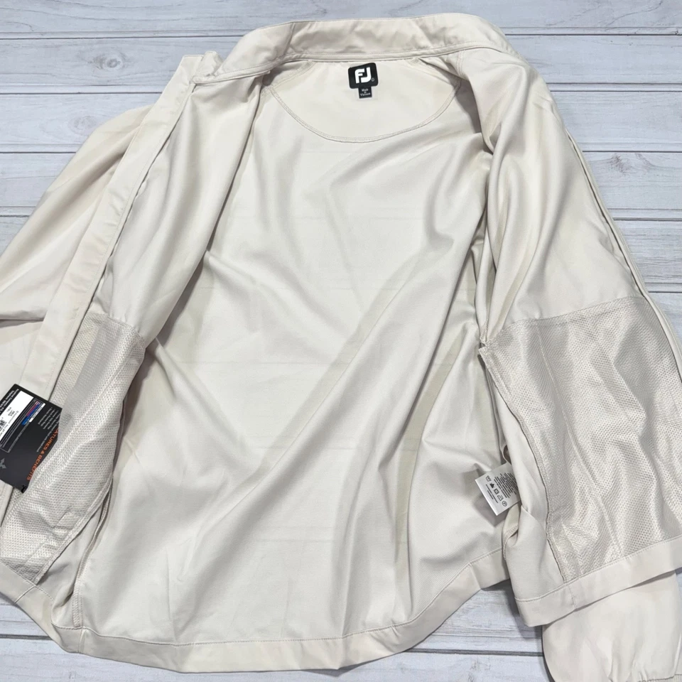 Footjoy Jacket Mens L Sandstone Golf Rain Full Zip Windshirt Windstopper NWT - Image 4 of 4