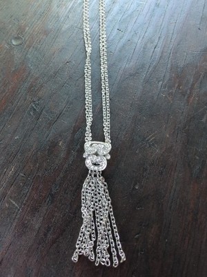 Touchstone Crystal By Swarovski Silver Tone Rhinestone Pendant