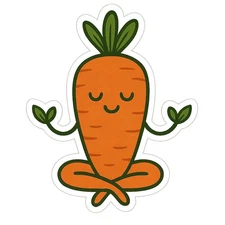 Funny VEGAN Cartoon Car Sticker 9x9cm - Funny Vegan Sticker for Car