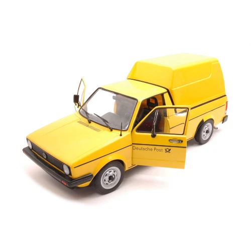 VW CADDY Mk.1 1982 GERMAN POST YELLOW 1:18 Solido Veicoli Commerciali Nouveau mo - Photo 3/4