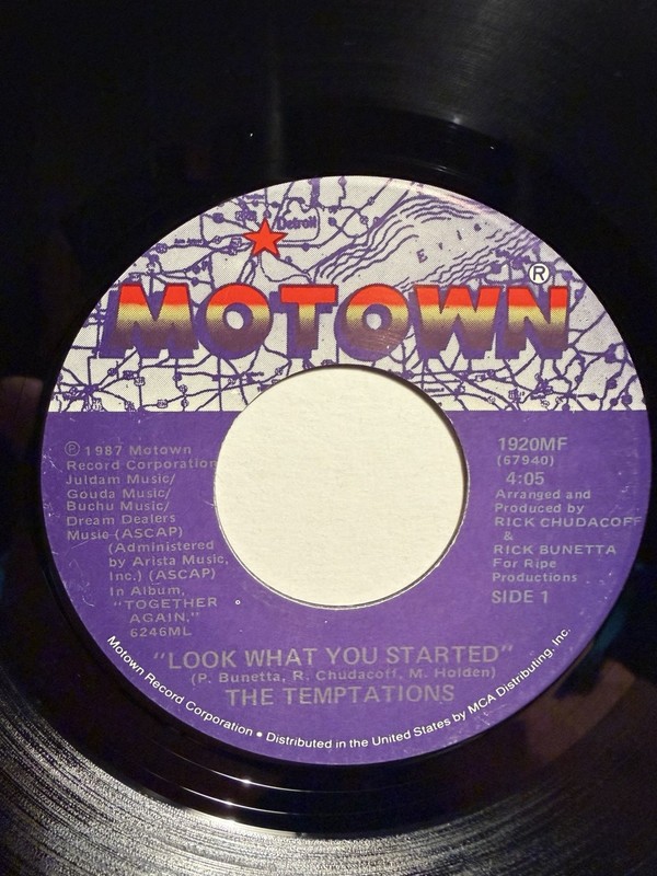 The Temptations “Look What You Started” Motown 7” 45 Strong VG+