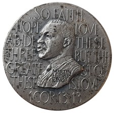 Martin Luther King Medal 1964 Silvered Bronze 30mm Civil Rights MLK