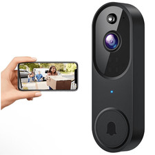 1080P Wireless Video Doorbell Camera in Black, 2.4GHz Wi-Fi Only. New in Box
