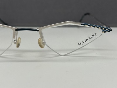 Bajazzo Brille Herren Damen Silber eckig blau impulse 03  NP:292 