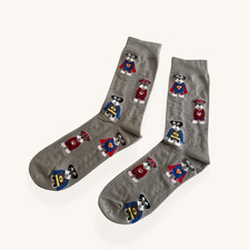 MINIATURE SCHNAUZER SUPERHERO SOCKS GREY DOG GIFT UNISEX COTTON SOCKS