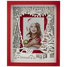 Christmas Tree Wood Laser Cut 4" x 6" or 5' x 7" Single Picture Frame