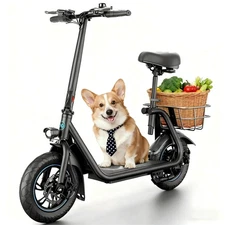 C1 Electric Scooter with Seat for Adults, 450W Powerful Motor, 20 Mile Long R...