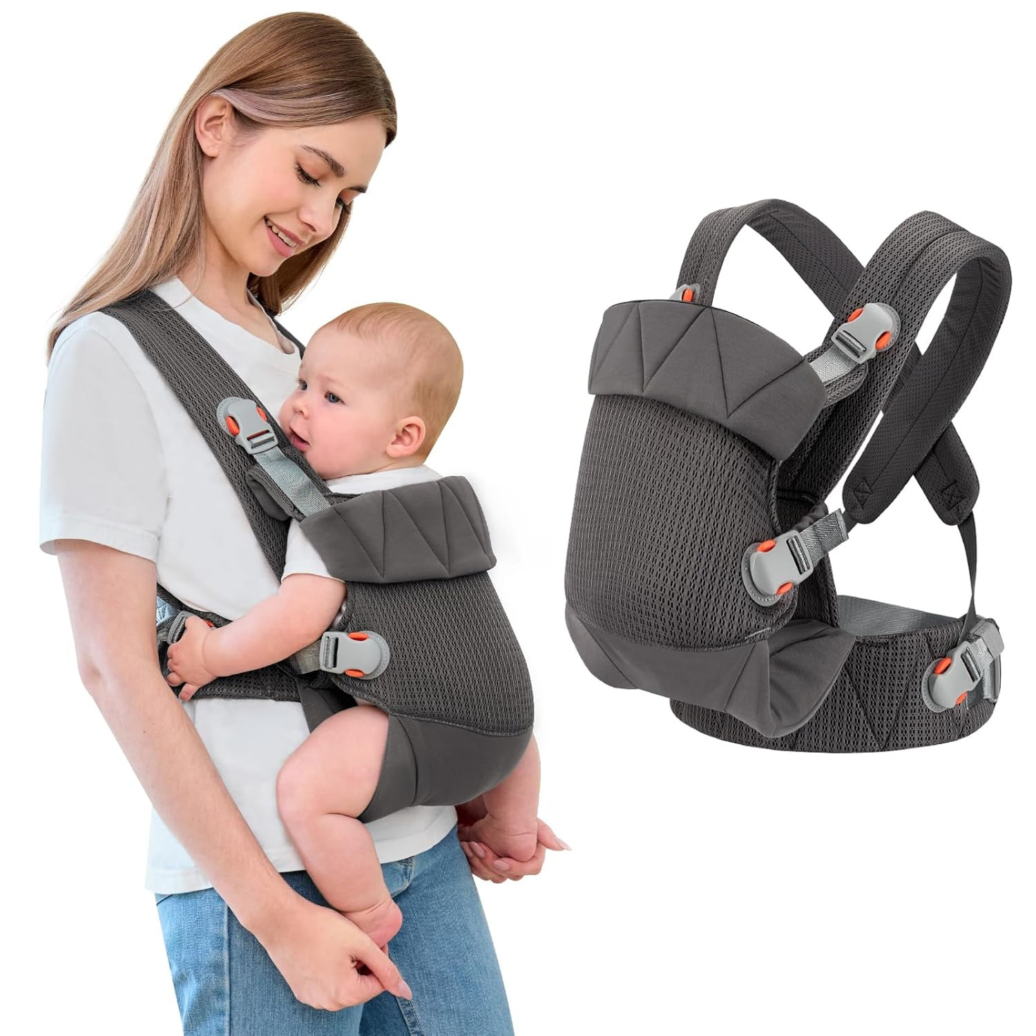 Ergonomic Baby Carrier for Newborn to Toddler Front Back Bac