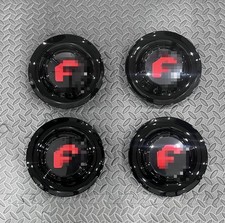 4pcs Black Floating Center Caps For Forgiato Xl Hubcap Rim Emblem Red F 7.2 In