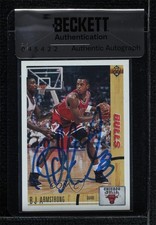 BAS 1991-92 Upper Deck BJ Armstrong #184 Seal of Authenticity Auto 3c7