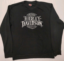 Harley-Davidson Crew-neck Pullover Fleece Sweatshirt In Size Medium Black