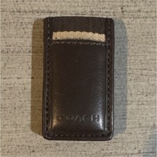 Coach Brown Leather Card Holder Men  s Wallet Organizer Genuine Leather Accessory