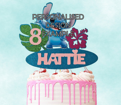 PERSONALISIERTER Kinder Tortenaufleger Name Alter Geburtstag Party Deko individuell Glitzer